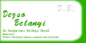 dezso belanyi business card